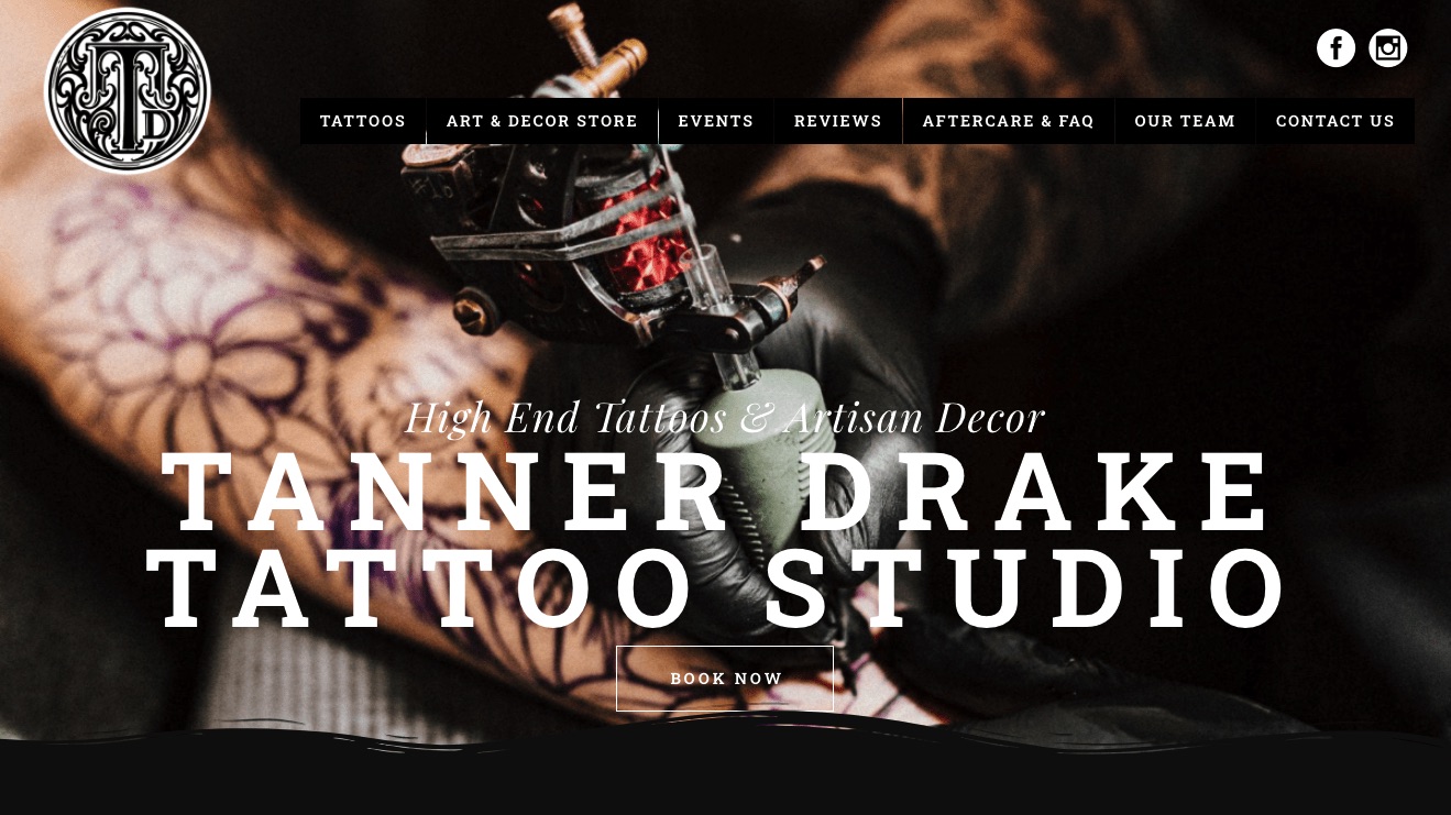 Vega Digital Awards Winner - Tanner Drake Tattoo Website, ID International